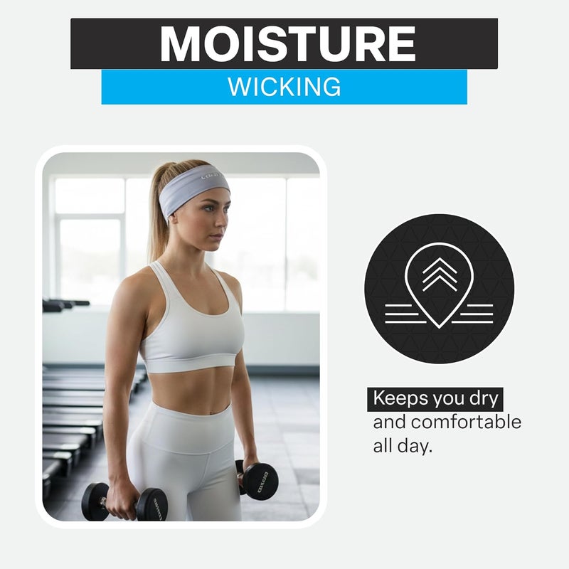 COLD FACTOR Cooling Headband for Women and Men – UPF 50+ Advanced Evaporative Comfort, Instant Cooling Sweatband for Outdoor Sports, Fitness, Yoga, Hiking, Running, and Workout – 3 Pack - Image 5